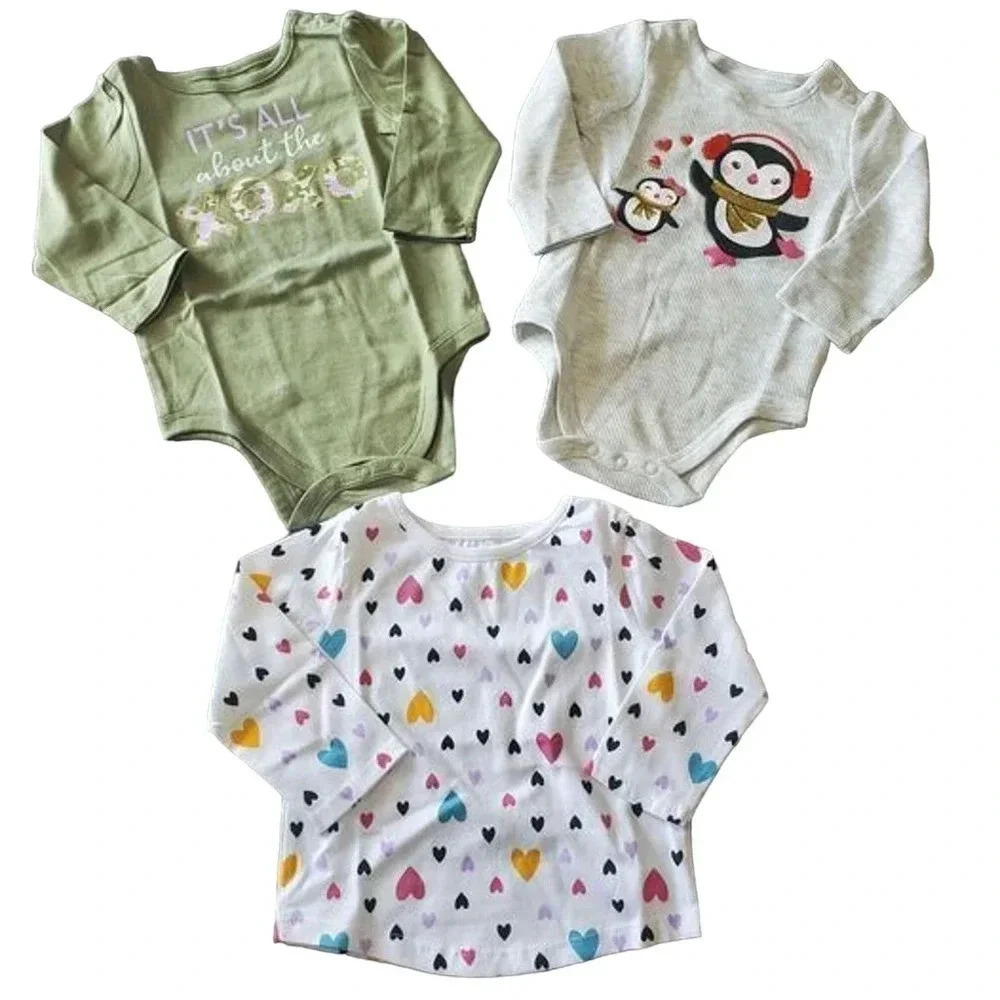 12m Girls 3piece Set 15, Girls Clothing Sets, Baby Girl tops